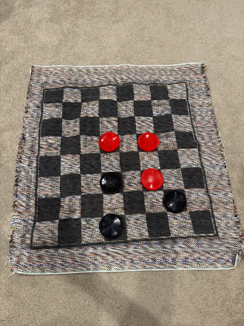 Giant Woven Tic-Tac-Toe Mat Game